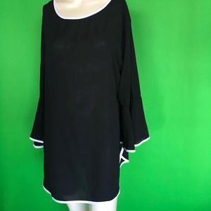 Today's Designer Black with White Trim Blouse